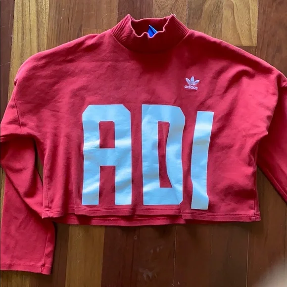 Adidas rare red branded XS crop pullover - Picture 4 of 5